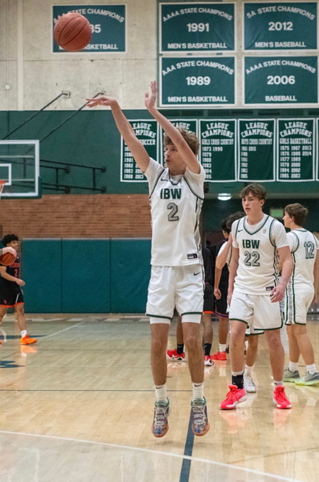 Liam shooting a jump shot